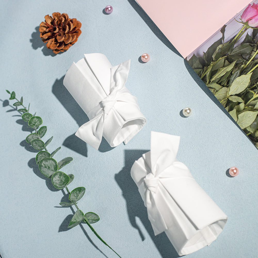 Catherine Osti MATHILDE White Cuffs with Bow