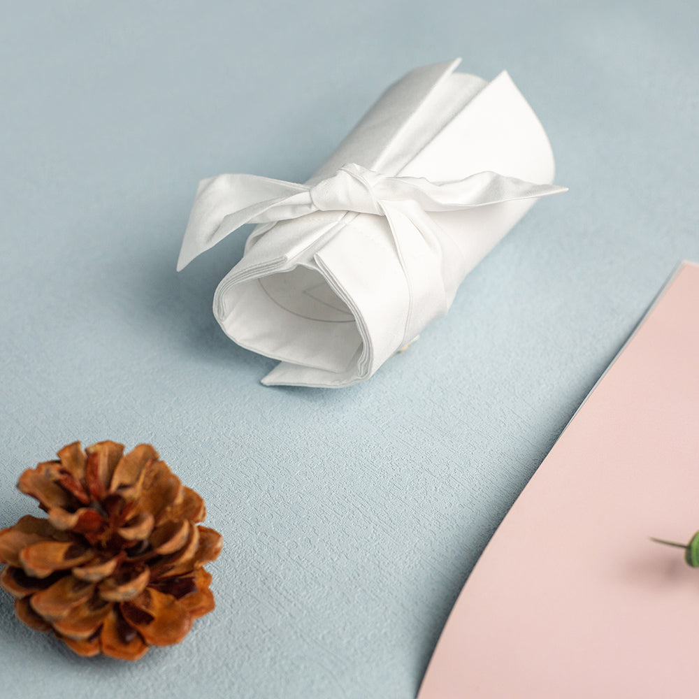 Catherine Osti MATHILDE White Cuffs with Bow