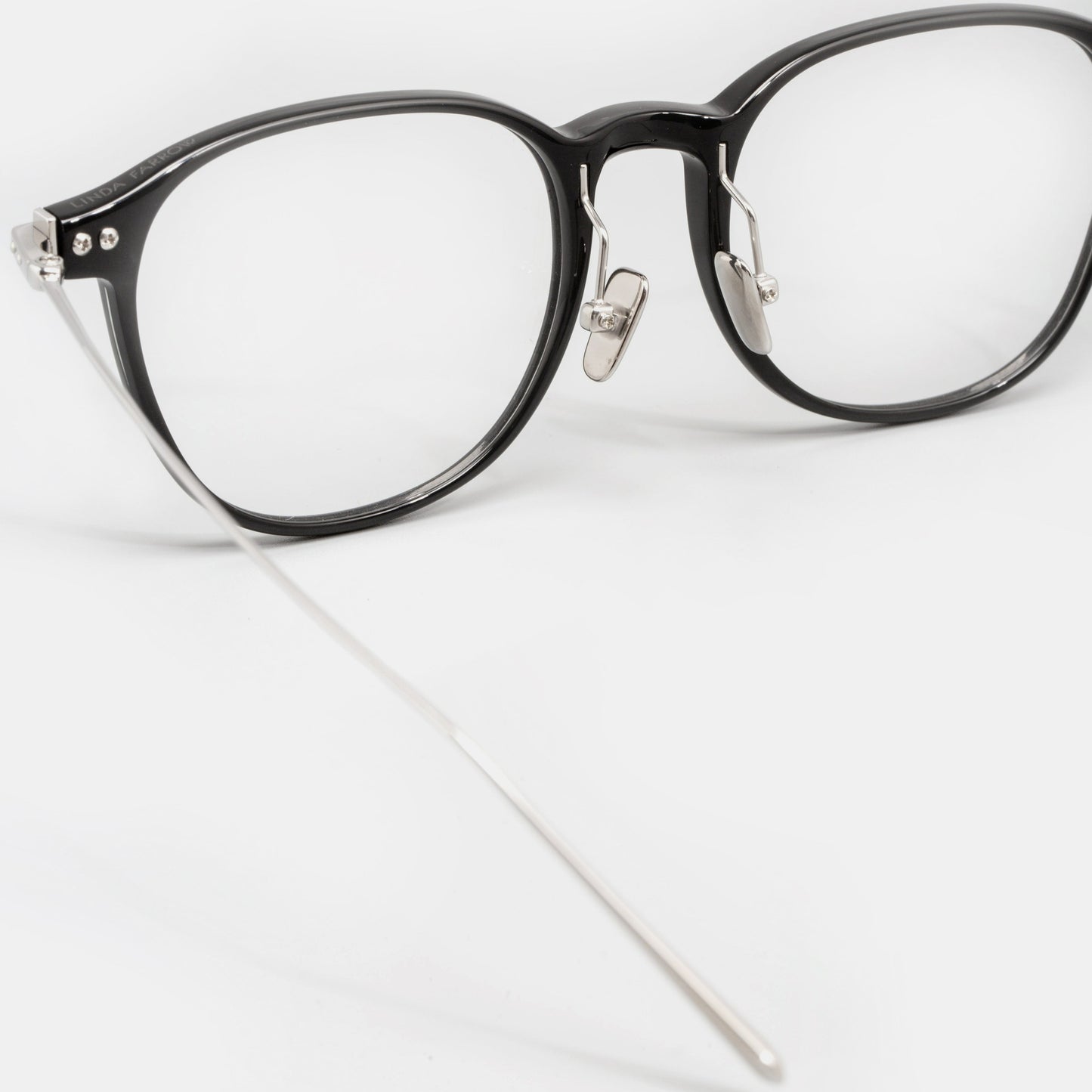 LINDA FARROW Square Black & White Gold Eyeglasses LF16A