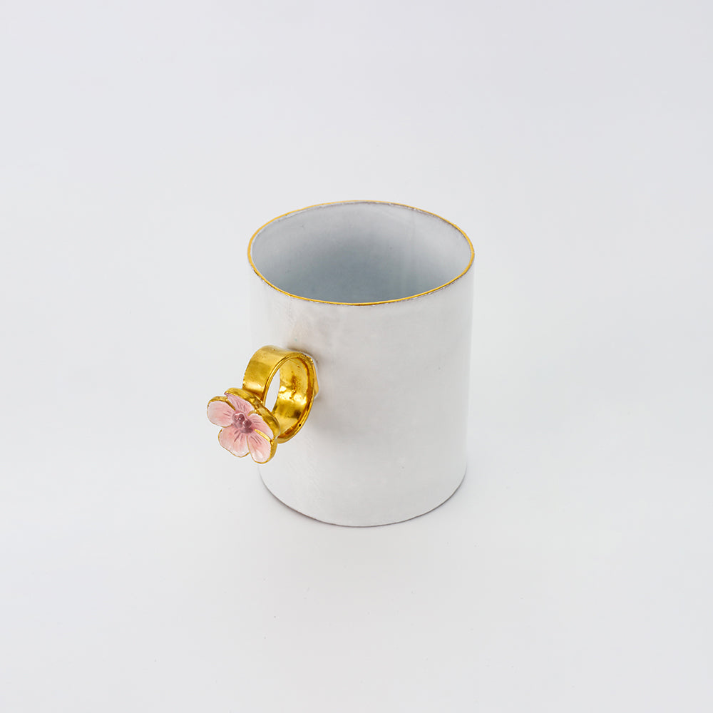 Astier de Villatte Pink Flower Ring Cup TSSSRN310