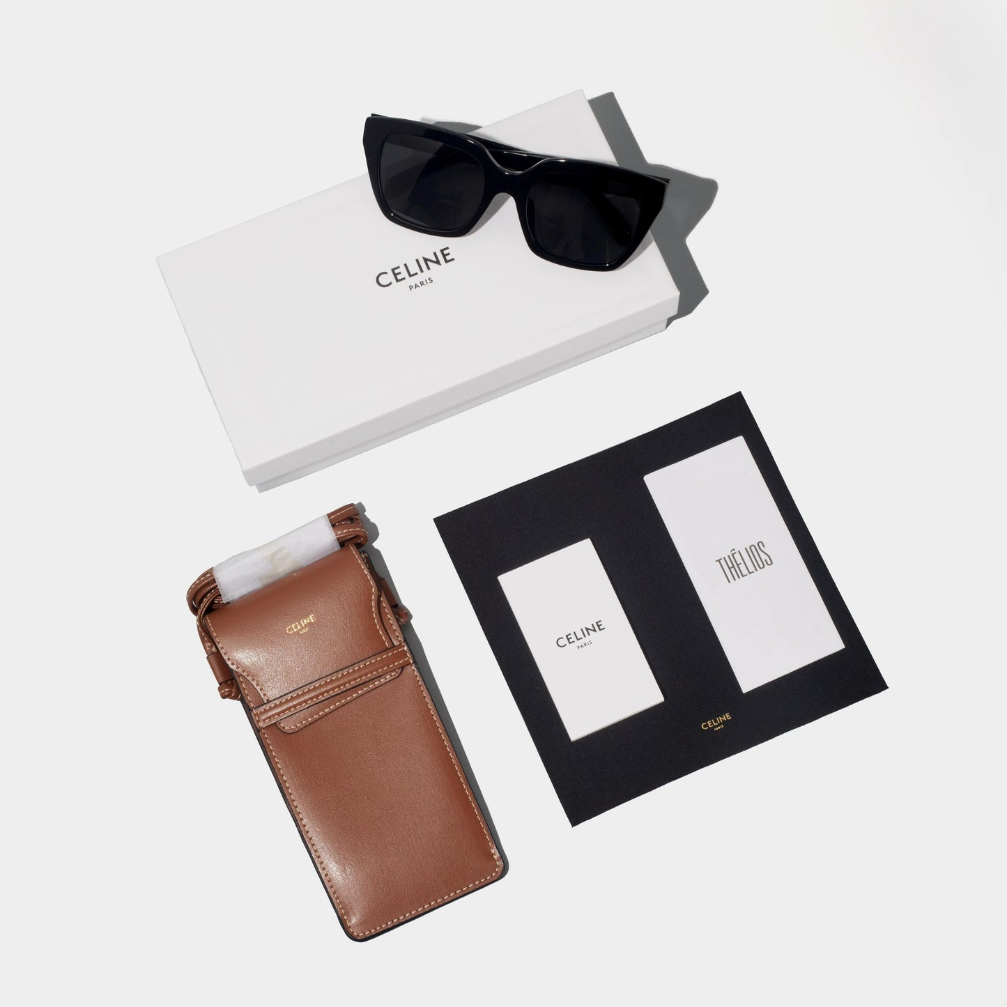 CELINE MONOCHROMS 03 Square Black Sunglasses CL40198