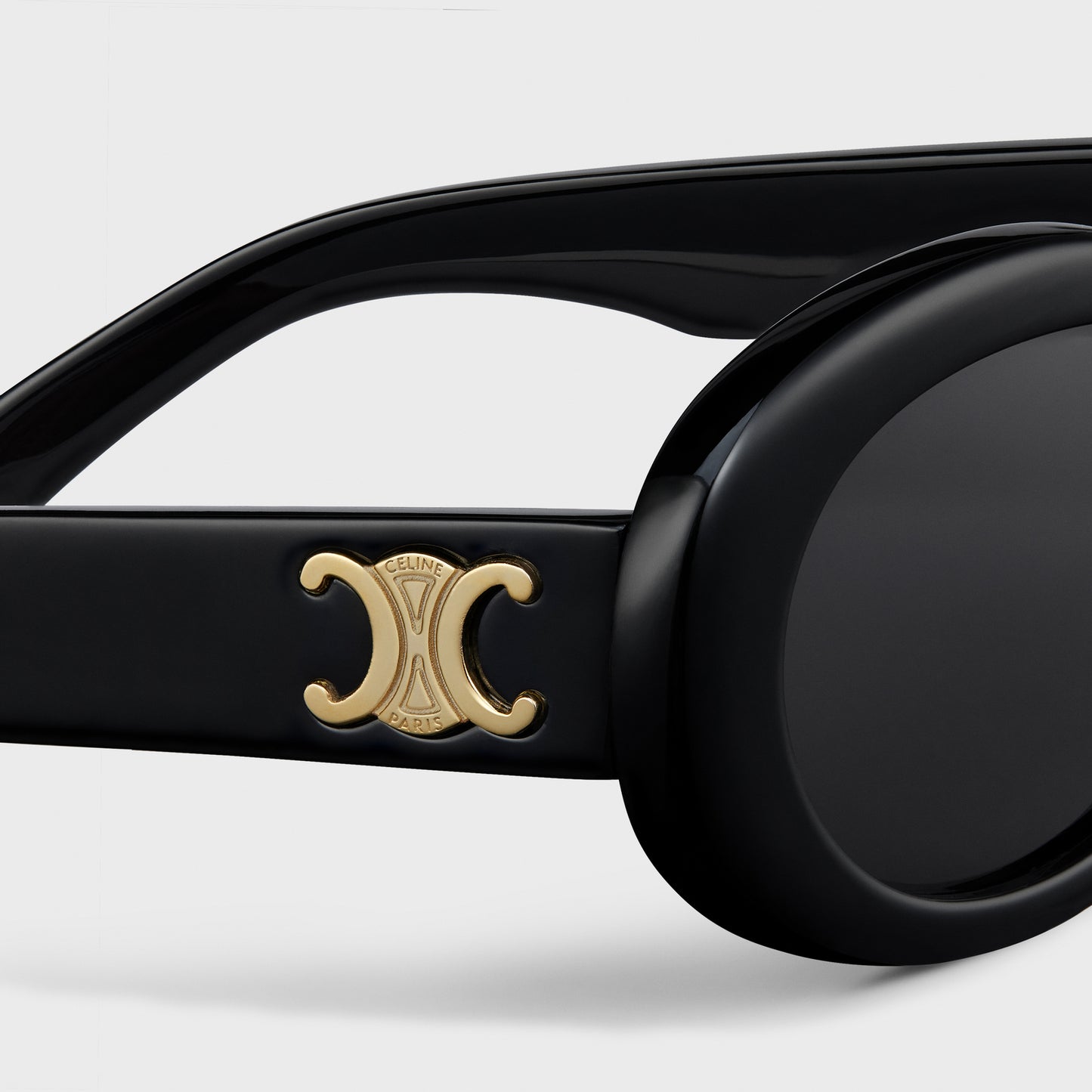 CELINE TRIOMPHE 01 Oval Black Sunglasses CL40194
