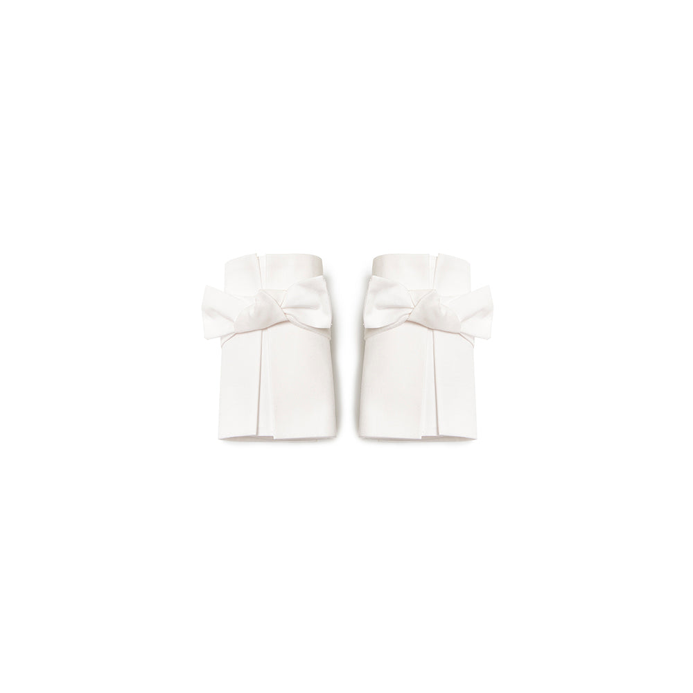 Catherine Osti MATHILDE White Cuffs with Bow