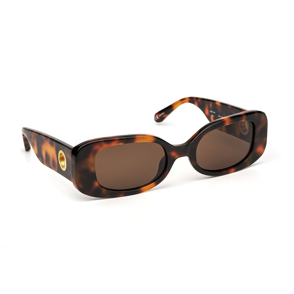 LINDA FARROW Rectangle Black/Tortoiseshell Sunglasses LFL1117