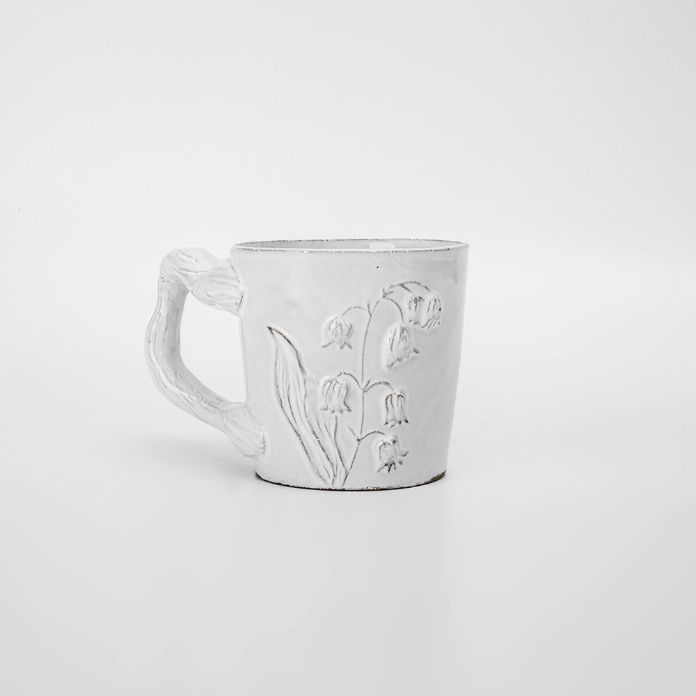 Astier de Villatte Fleurs Tumbler with Handle (Lily of The Valley) TSSFLR2