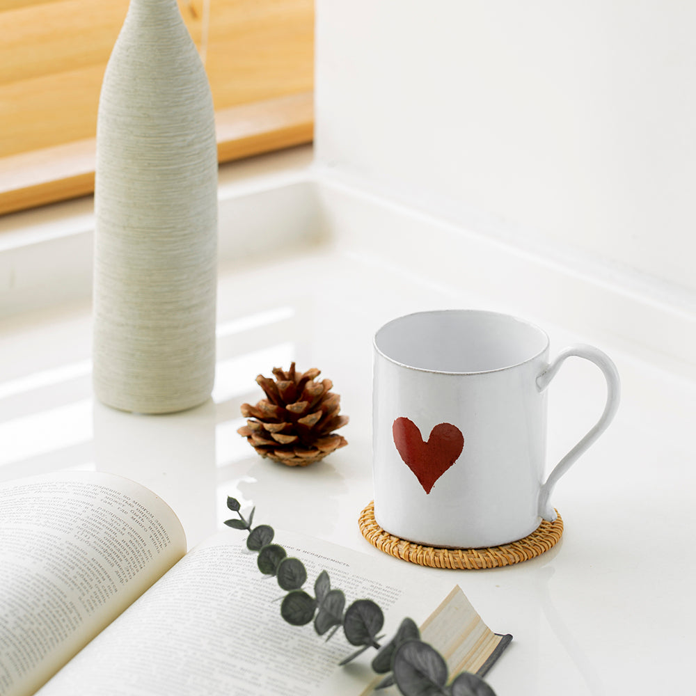 Astier de Villatte Red Heart Mug TSSJHN18