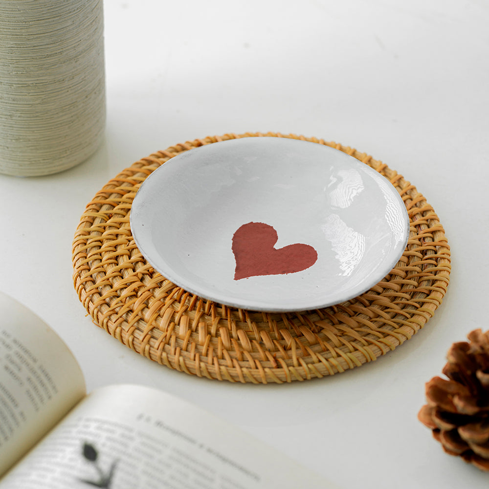 Astier de Villatte Red Heart Dish SSCJHN10