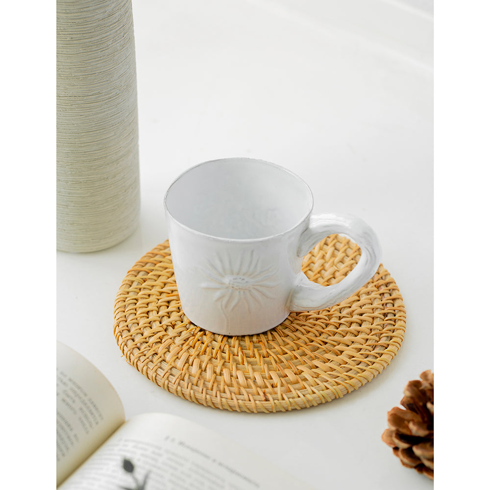 Astier de Villatte Fleurs Cup with Handle (Daisy & Sunflower) TSSFLR1