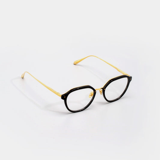 LINDA FARROW Round Black Eyeglasses LFL1273