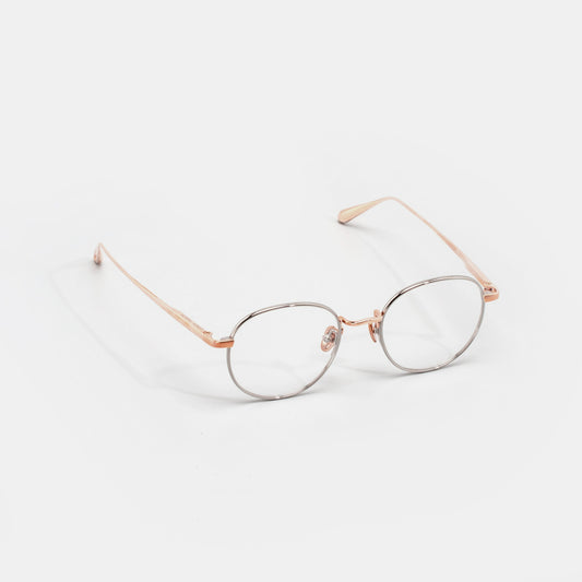 LINDA FARROW Round White Gold & Rose Gold Eyeglasses LFL1230