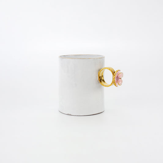 Astier de Villatte Pink Flower Ring Cup TSSSRN310