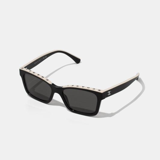 CHANEL Square Black & Beige Sunglasses CH5417