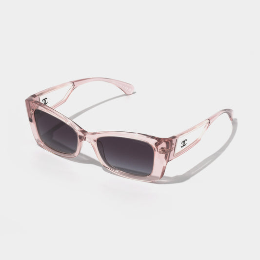 CHANEL Rectangle Transparent Pink Sunglasses CH5430