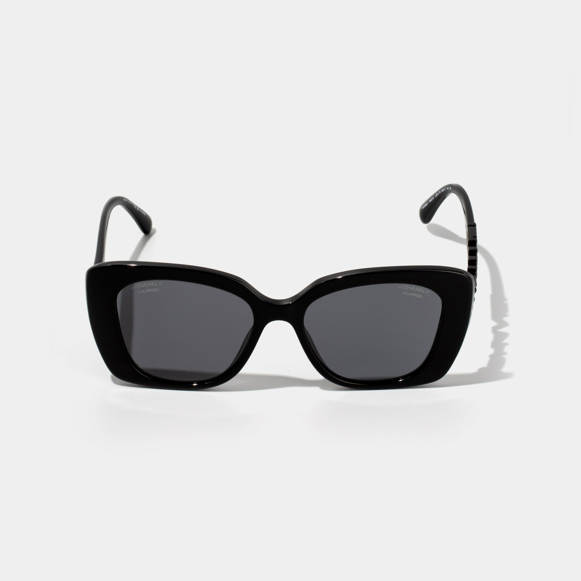 CHANEL Square Black & Black Diamanté Sunglasses CH5422 – BLUYEL