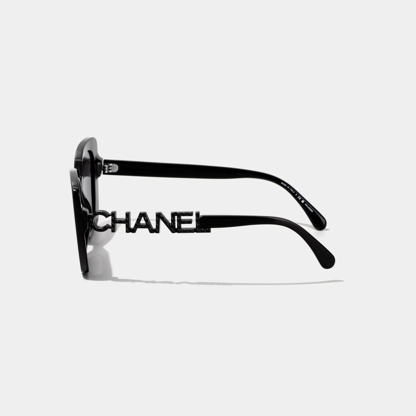 CHANEL Square Black & Black Diamanté Sunglasses CH5422