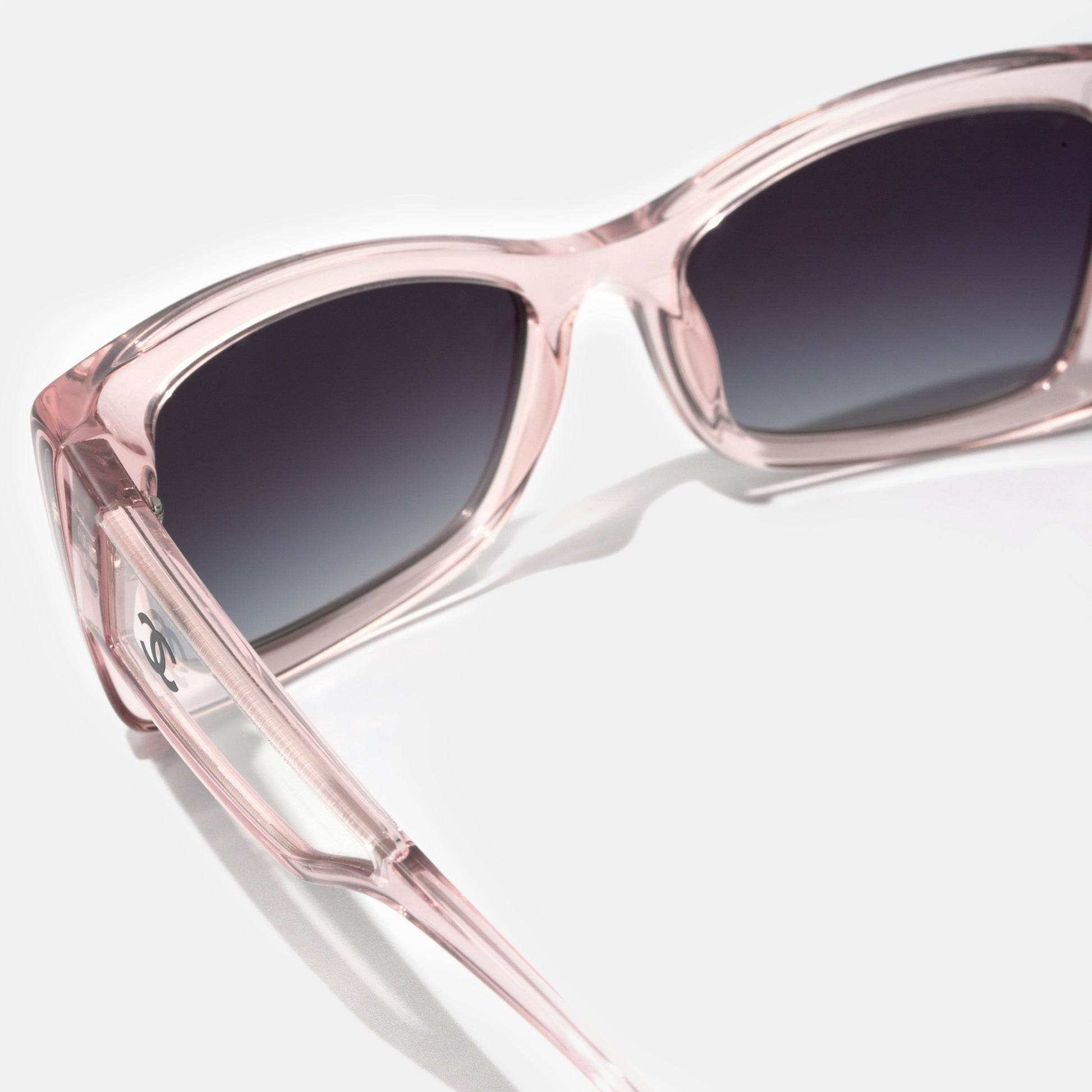CHANEL Rectangle Transparent Pink Sunglasses CH5430 – BLUYEL