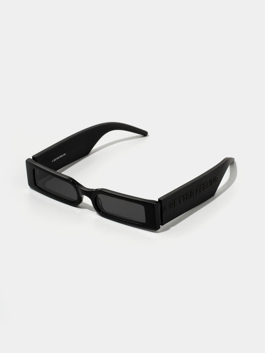 A BETTER FEELING ROSCOS BLACK Rectangular Sunglasses