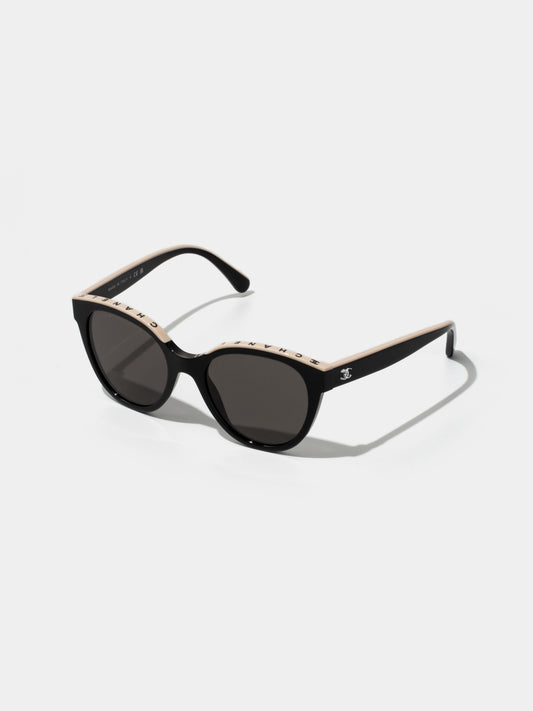 CHANEL Butterfly Black & Beige Sunglasses CH5414