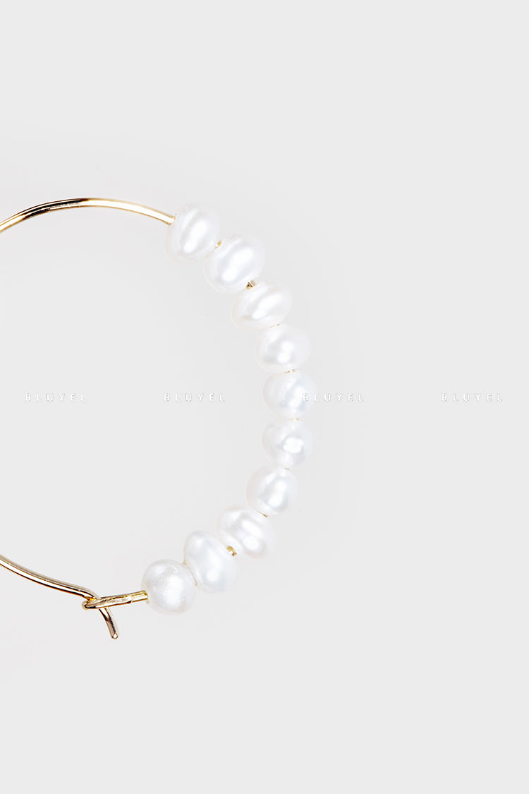 Saskia Diez Pearl BARBELLE Hoop Earring (One Piece)