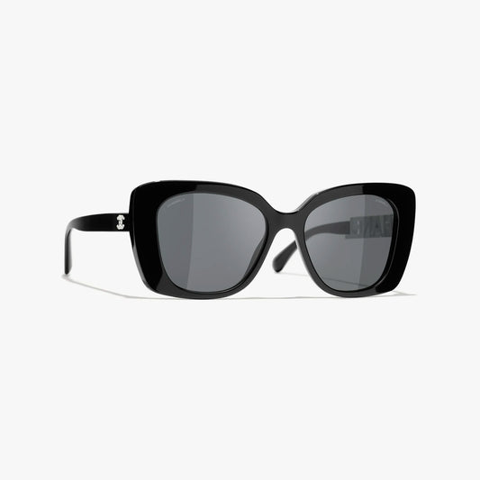 CHANEL Square Black & White Diamanté Sunglasses CH5422