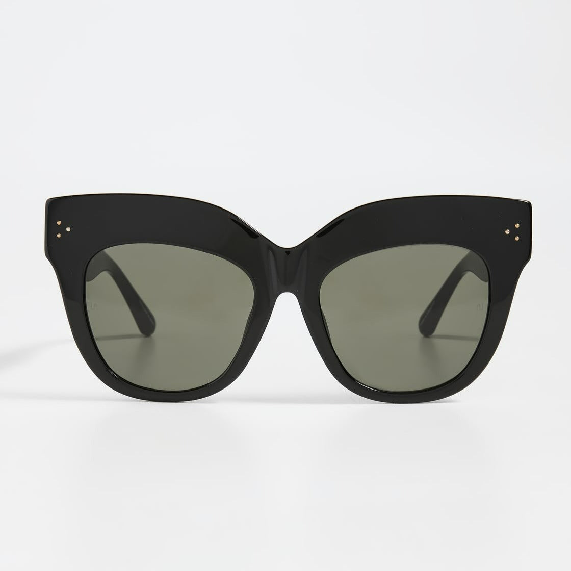 LINDA FARROW Oversized Cat Eye Black Sunglasses LFLC1049