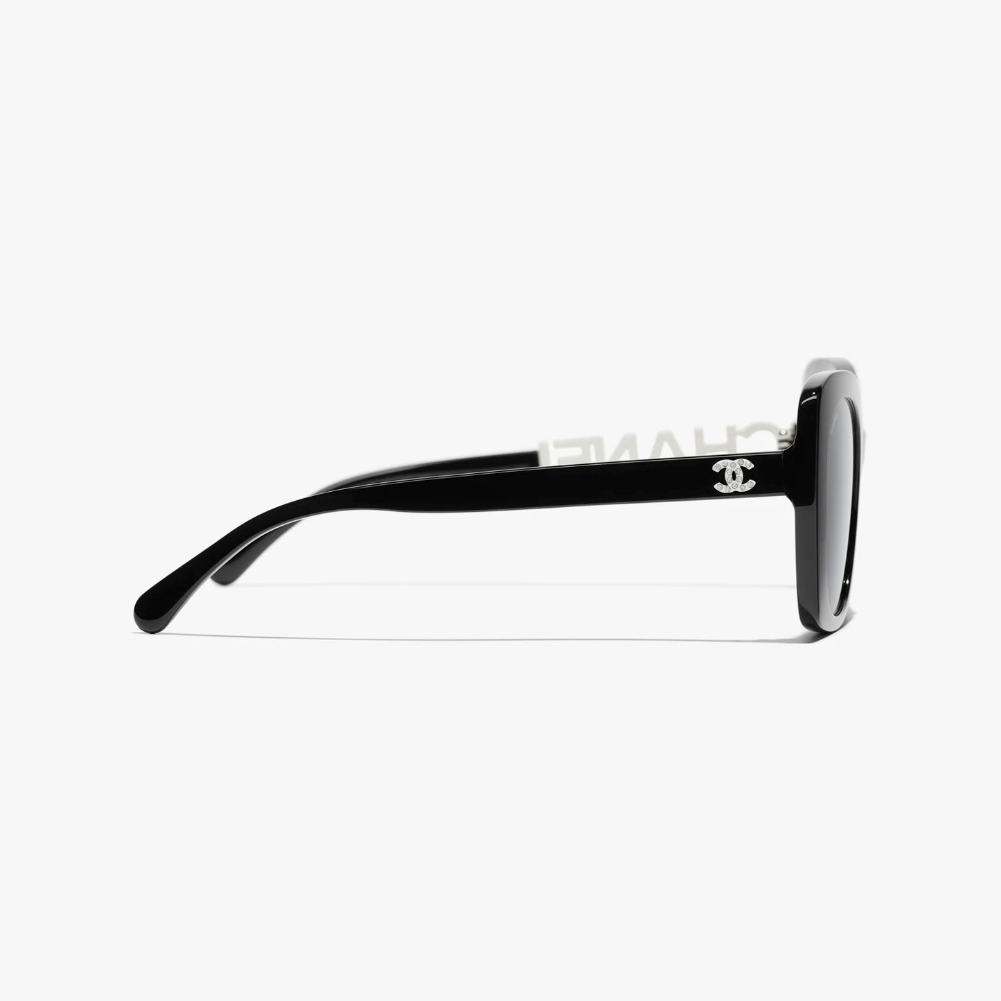 CHANEL Square Black & White Diamanté Sunglasses CH5422