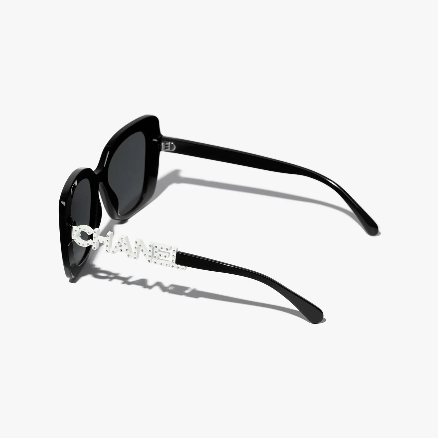 CHANEL Square Black & White Diamanté Sunglasses CH5422