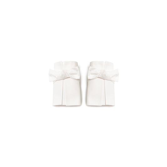 Catherine Osti  MATHILDE White Cuffs with Bow