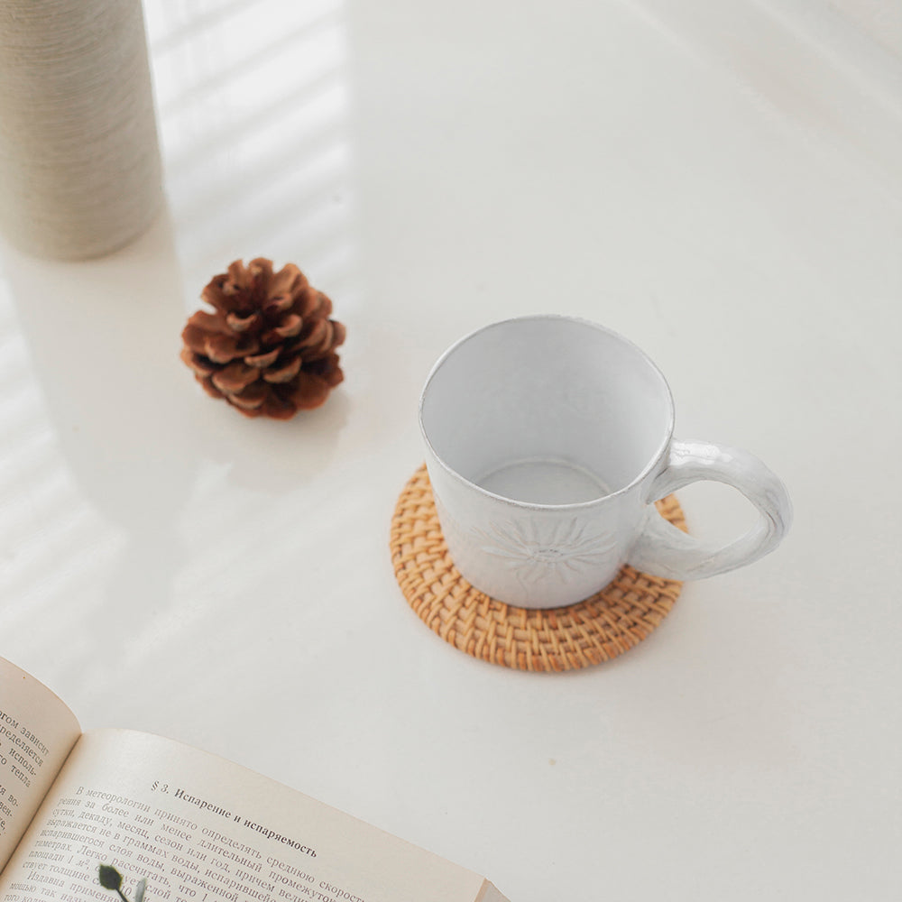 Astier de Villatte Fleurs Cup with Handle (Daisy & Sunflower) TSSFLR1