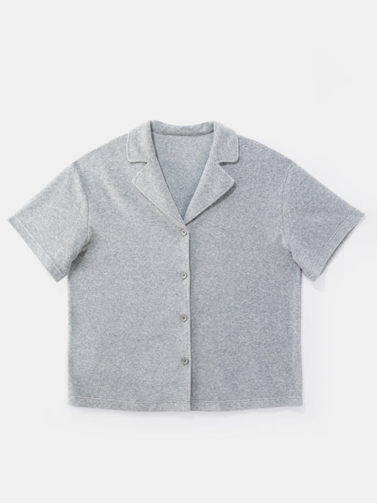 BLUYEL Neurtral Shirt-Style Flecking Gray Pajamas (Short Sleeve)