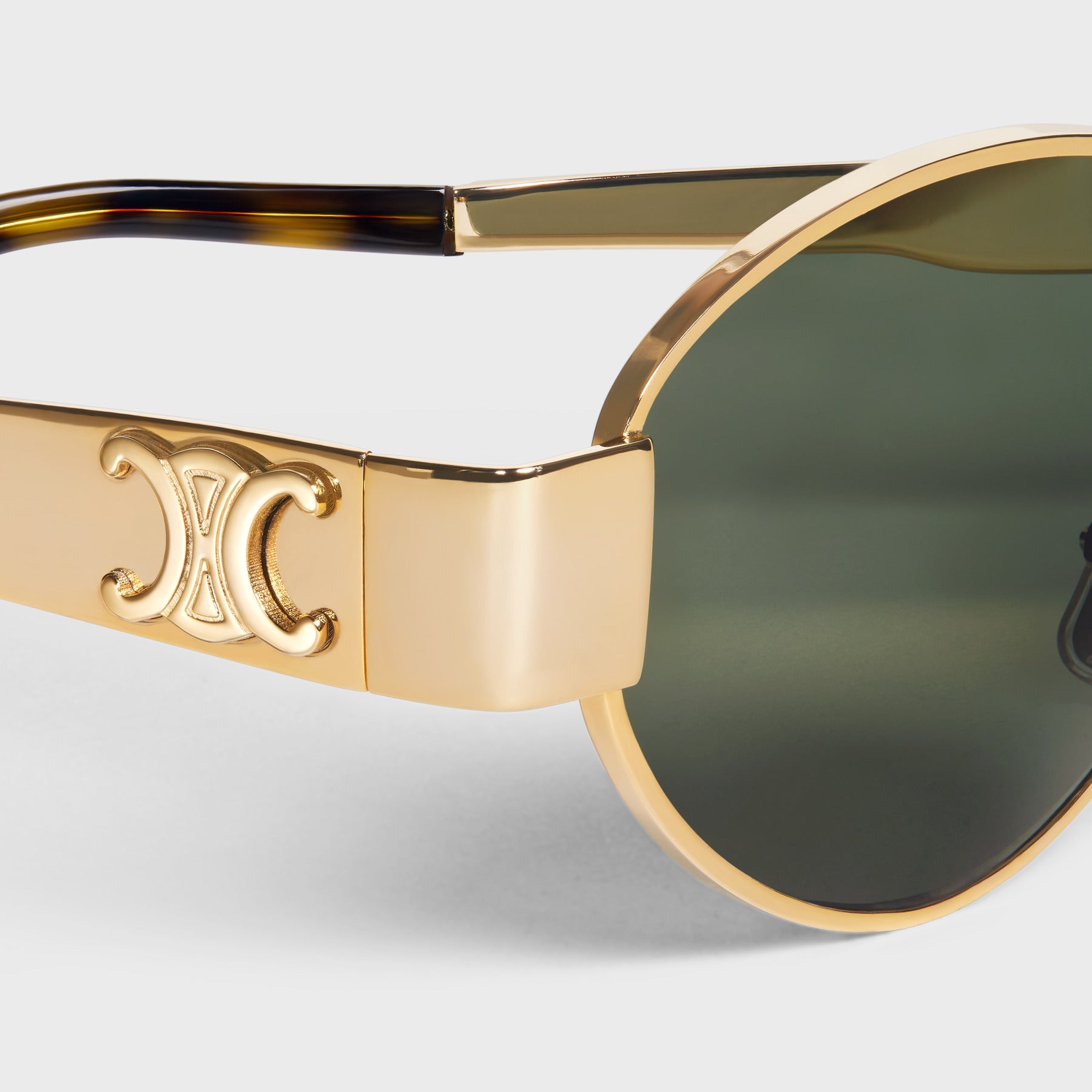 Celine round discount sunglasses gold