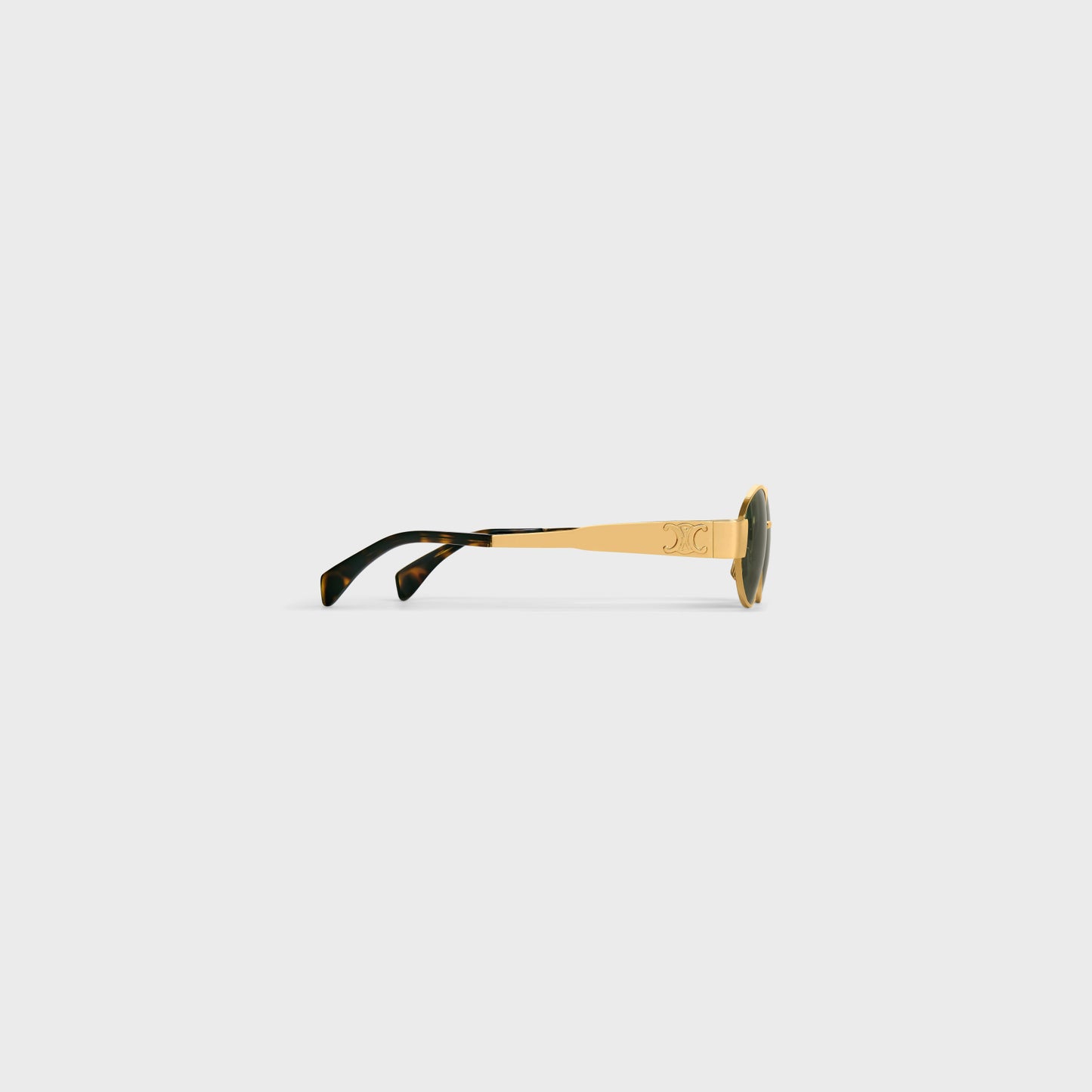 CELINE TRIOMPHE METAL 01 Oval Gold/Green Sunglasses CL40235